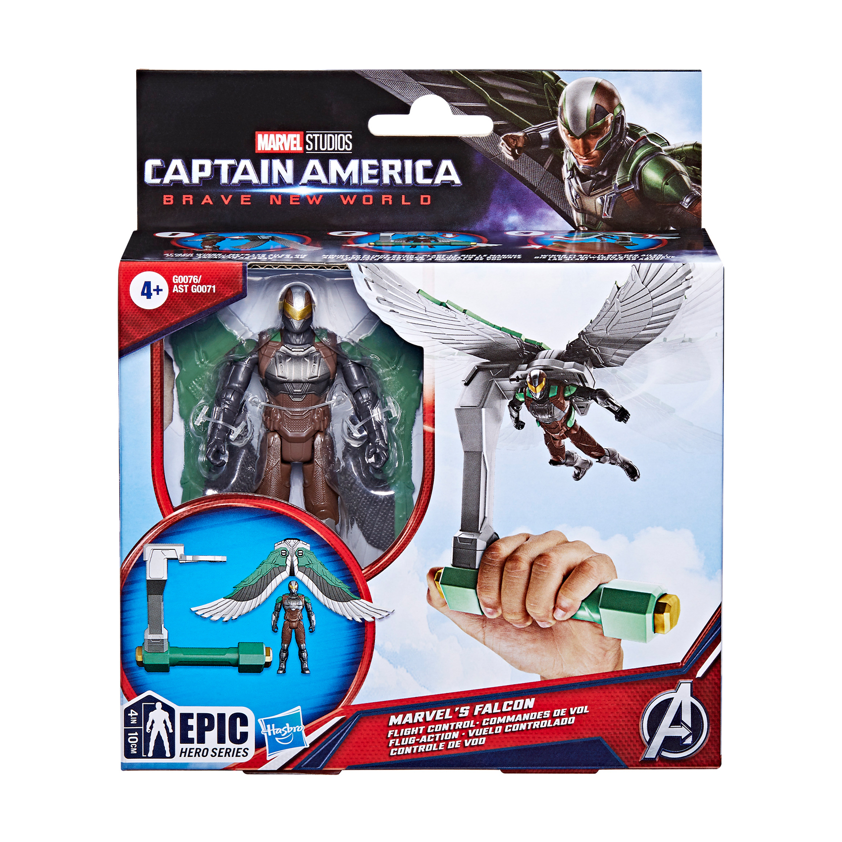 Ігрова фігурка Marvel Toys Epic Hero Series Captain America Brave New World Flight Control Marvel's Falcon від 4 років, 10 см (G0071/G0076)